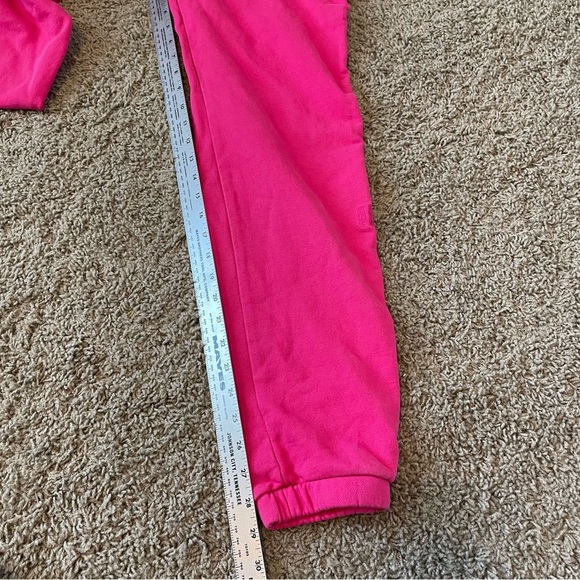 Monrow 90's Classic Joggers 100% organic cotton sweatpants hot pink size Small - Picture 8 of 13